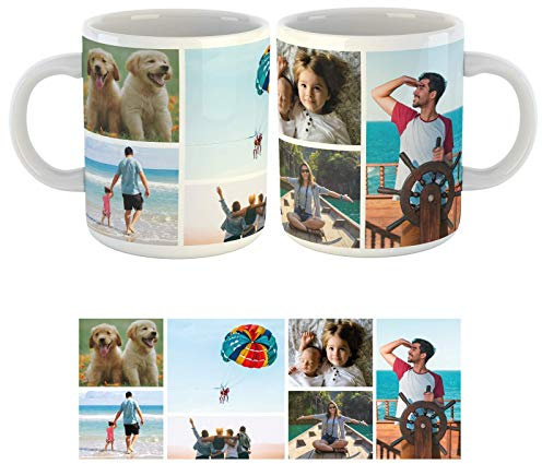 Personalised Mug with Photo (11oz) Photo Collage Personalise with a 7 Photo Collage Gift for Him, Her, Mum, Dad, Friends - Birthday, Anniversary