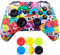 9CDeer 1 Piece of SiliconeTransfer Print Protective Cover Skin + 6 Thumb Grips for Xbox One/S/X Controller Grimasse