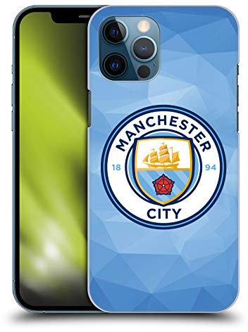 Head Case Designs Officially Licensed Manchester City Man City FC Blue Full Colour Badge Geometric Hard Back Case Compatible With Apple iPhone 12 Pro Max
