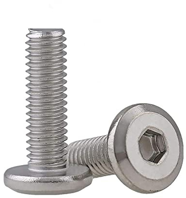 Lot de 10 vis à tête cylindrique hexagonale à bride en acier inoxydable à tête plate hexagonale Vis à métaux Outils de fixation Boulons Allen (M8 x 25 mm)
