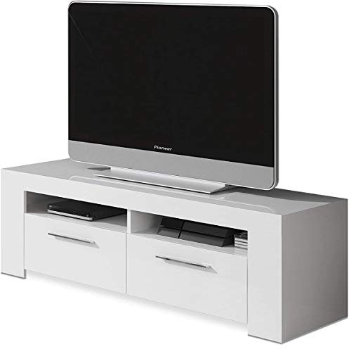 MarinelliGroup Mobile porta TV moderno soggiorno salotto camera letto BIANCO 120 X 40 X 42 cm - 006621A