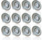 max K O M F O R T 12er Pack LED Einbaustrahler LUXi Spot ultra flach Strahler 5W 3step-dimmbar 230v Einbauleuchten Lampe Deckenspots schwenkbar rund silber