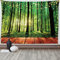 ABAKUHAUS Natur Wandteppich und Tagesdecke, Sonnenlicht Wald Bäume aus Weiches Mikrofaser Stoff Waschbar ohne Verblassen Digitaldruck, 230 x 140 cm, Grün Braun