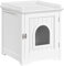 Yaheetech Maison de Toilette pour Chat, Niche pour Chat en Bois, 1 Porte Serviette Latérale, 7 Trous d'Aération, 48 x 53 x 57,5cm, Blanc