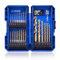 JEFE HEX 24 Pieces Hex Shank Drill Bit Set for Impact Driver HSS Twist Titanium Drill Bits for Metal Hex Drive Quick Change Drill Bits Set Ideal for Steel Copper Aluminum Zinc Alloy Wood and Plastics