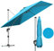RELAX4LIFE Parasol de Jardin Exterieur Inclinable à 7 Positions Rotation par Pédale, Parasol Déporté 3x3M en Polyester avec 8 Branches Imperméable Anti-UV(Bleu vert)
