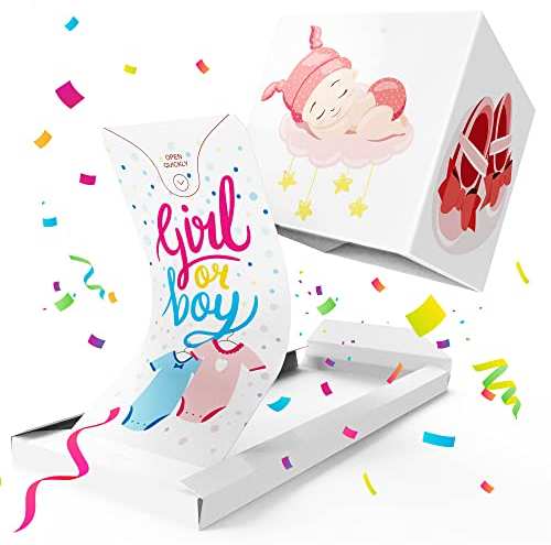 Notta&Belle FEEL LOVE EVERY MINUTE «BOOM!» Girl or Boy, Surprise Geschlecht offenbaren karte, Gender Reveal Party, Neue Baby-Karte. Neugeborene Karte, Baby Ankündigung Karten