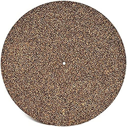 Tappetino sughero giradischi in gomma e sughero, per dischi in vinile LP da 30,5 cm, anti-shock antistatico aiuta a ridurre il rumore causato da statiche e polvere (carta kraft aggiuntiva da 3 mm)