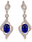 JewelryPalace 2.2ct Orecchini Donna Pendenti Lunghi Argento 925 con Creato Zaffiro Blu, Orecchini Piercing Orecchio con Pendenti Pietra a Taglio Ovale, Orecchini Blu in Oro Rosa Set Gioielli Donna