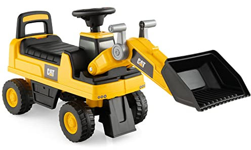 COSTWAY Ruspa Giocattolo per Bambini, Escavatore Cavalcabile a Spinta con Benna Regolabile, Clacson e Spazio di Archiviazione, Pneumatici Anti-scivolo, Regalo per Bambini 1-3 Anni (Stile 3)