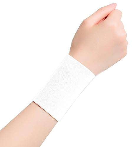 Lin’s Liliana Premium 2X Schweißband Sport Absorbierende Gelenkband, Handgelenkhalter Weiche elastisch für Golf Tennis Basketball Fussball (Weiß)