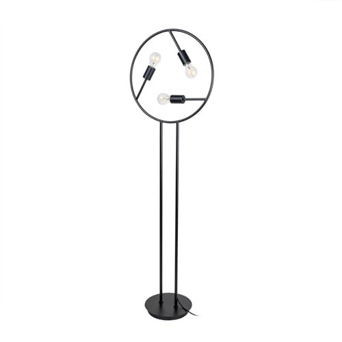 Lucande Stehlampe Linnard (Design, Modern) in Schwarz aus Metall (3 flammig E27) - Design Stehleuchte Floor Lamp Standleuchte Wohnzimmerlampe Wohnzimmerleuchte