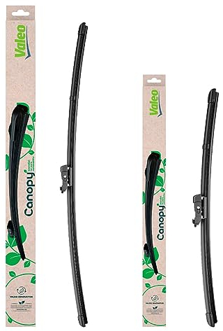 VALEO CANOPY Limpiaparabrisas - Kit De Escobillas Limpiaparabrisas Planas Hechas Con Materiales Naturales Y Reciclados CAN86+CAN26 - Frontales - Longitudes: 650mm+400mm - (Paquete de 2)