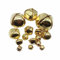 SHTGOI 100 Stück Kleine Glocken zum Basteln Rostschutz Metallglöckchen Glöckchen Schellen mit Öse Schlittenglocken Kreuzschellen für Schmuck Basteln Geschenkverpackung Weihnacht Fest Deko 25mm Gold