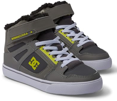 DC Shoes Pure High WNT - Winter High-Top Boots for Kids - High-Top-Winterstiefel mit elastischen Schnürsenkeln - Kinder - 35 - Grau