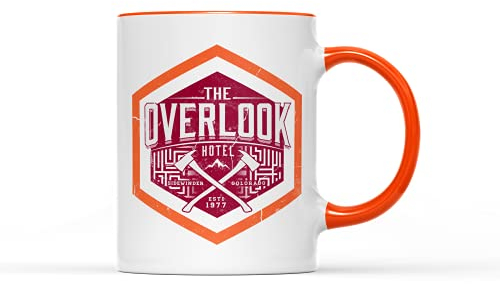 SMARTYPANTS The Overlook Hotel, tazza Shining Stephen King, film horror anni '80, Room 237, All Work and No Play Makes Jack A Dull Boy, tazza da tè e caffè, regalo (manico arancione)