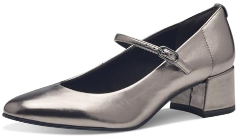 Tamaris Donna Pumps Blockabsatz Vegan, Pewter, 39 EU