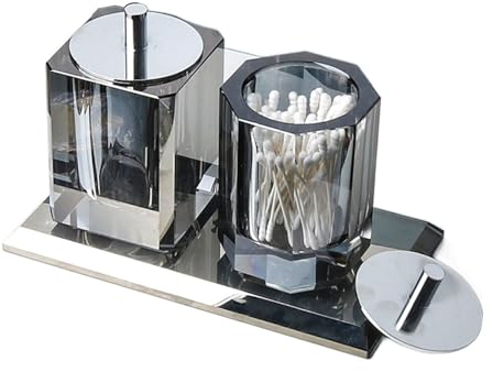 Soportes para Palillos de Dientes Caja de hilo Dental de cristal creativa, tarro for palillos de dientes, recipiente for almacenar bastoncillos de algodón, lavabo de baño, tarro de almacenamiento for