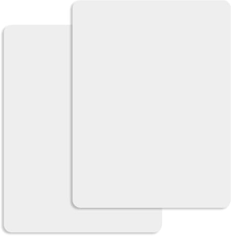 2pcs 15.7X11.8 in Plastic Placemats Matte Transparent Heat Resistant Washable Table Mats, Wipeable White Table Mat Large Vinyl Placemats, Hard Plastic Table Protector for Table,Dining,Kitchen,Crafting