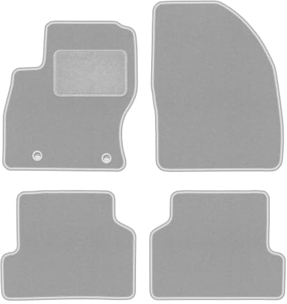 Velours-Fußmatten passend für Ford Focus MK2 2004-2011, Grau, Oslo | passend für Kombi/Limousine/Schrägheck; Velours-Teppich (Polypropylen), ca. 6,5 mm