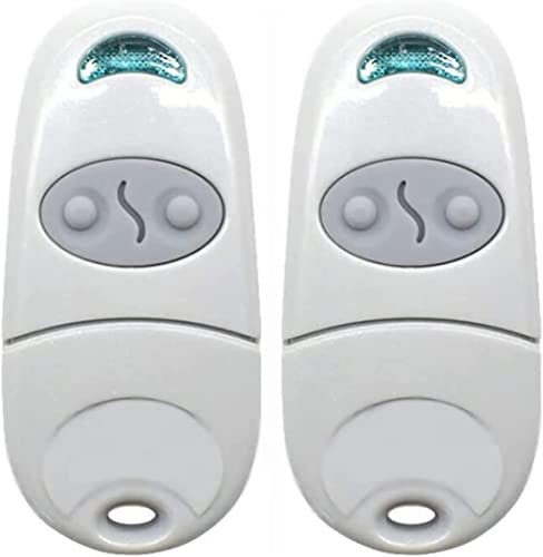 Lot de 2 télécommandes TOP-432NA 433,92 MHz pour porte de garage compatible avec TOP432NA TOP432NA TOP432EV, blanc