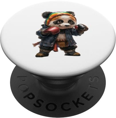 Wütender Pandabär Boxer Boxkampf Ring Kämpfer Panda Bär PopSockets mit austauschbarem PopGrip