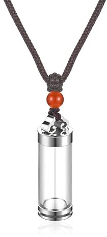 JSDDE Urne Kette für Asche Memorial Anhänger Halskette Urne Flasche Anhänger zum öffnen Locket Kapsel Anhänger Gedank Asche Haare Blume Anhänger mit 26 Zoll Kette