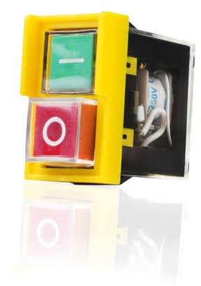 Jadeshay Interruttore di Sicurezza Elettromagnetica KJD6 5E4 ON/OFF, Pulsante Impermeabile di Arresto di Emergenza AC 250V 6A