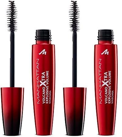 Manhattan Volcano Xtra Mascara, Wimperntusche für unschlagbares Volumen und maximale Farb-Definition der Wimpern, Farbe Brown 99T, 1 x 10ml (Packung mit 2)