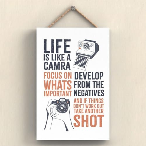 Global Designs Photography Take Another Shot Humorous Hobby Typography Wooden Hanging Plaque