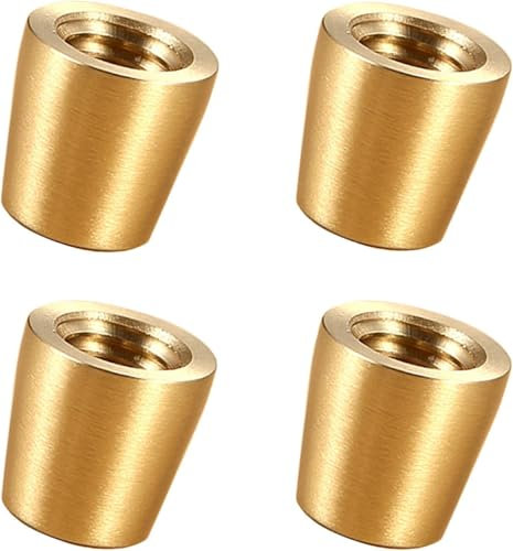 YHHIRCH Möbelbeine, 4 Stück Messing-Möbelstützfüße, kleine Metall-Ersatzbeine für Sessel, Stuhl, Fußstütze, Tischbeine für Heimprojekte (15 mm)