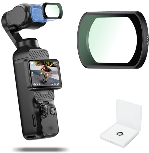 JJC Osmo Pocket 4 3 UV Filter Magnetischer Ultraviolett-Schutzfilter | Blockt UV-Licht & Entfernt Blaustich, Mehrfach-Vergütet HD-Optikglas Zubehör mit Filteretui & Reinigungstuch für Vlogging