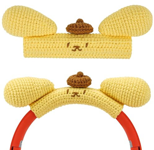 Geekria Knit Fabric Headband Cover Compatible with Bose QC45, QC35 II, Sony WH-1000XM5, 1000XM4, Beats Solo4, Studio3, JBL Tune 720BT Headphones, Easy DIY Installation (Yellow)