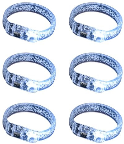 YAOGUI 6 Stück LED-Acryl-Armbänder für Festivals und Nachtaktivitäten, beleuchtete Armbänder für Kinder, Partyzubehör, Acryl, leuchtende Armbänder