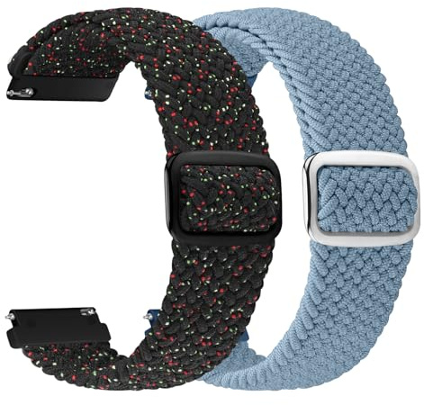 YONGBB 2 Stück 22mm Geflochtenes Armbands Kompatibel mit Garmin Venu 3/2, Vivoactive 4 45mm/Forerunner 570 47mm/255/265, Amazfit GTR 4/3/2, Quick Release Sportarmband für Amazfit Bip 6/5 Damen Herren
