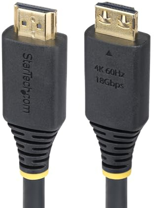 StarTech 1.6ft High Speed HDMI Cable with Gripping Connectors, 4K 60Hz | 4K 60Hz/1440p 144Hz, 18Gbps, UHD HDMI Cord, TPE Jacket, HDMI2-CABLE-GRIP-50C