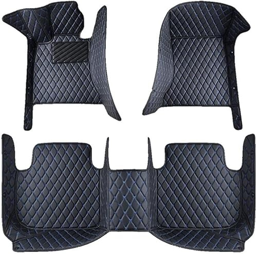 Auto Fußmatten Nach Maß Für GWM Ora 03 Funky Cat 2024-2025, Wasserdicht rutschfeste PU Leder Voller Bedeckter, Bequemes Pedalieren, (Black Blue)