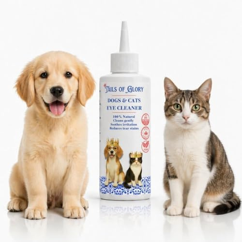 Tails of Glory Natural Eye Cleaner for Dogs and Cats 100ml | Dog Eye Cleaner, Tear Stain Remover for Dogs, Cat Tear Stain Remover, Pet Cleaner, Pet Stain Remover for Eye Care and Eye Health