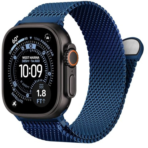 Edelstahl Ersatzarmband für Apple Watch Ultra 3/2/1 Armband 38mm 40mm 41mm 42mm 44mm 45mm 46mm 49mm Herren,Milanaise Magnetisch Armbänder für iWatch Series 11 10 9 8 7 6 5 4 3 SE 3/2/1