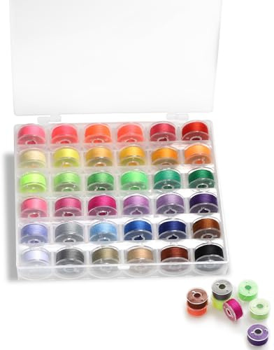 Set da 36 Bobine di filo da cucito Bobine in poliestere per macchina da cucire con scatola di conservazione,Bobine da Cucire per la maggior parte macchine da cucire domestiche (36 Colori)