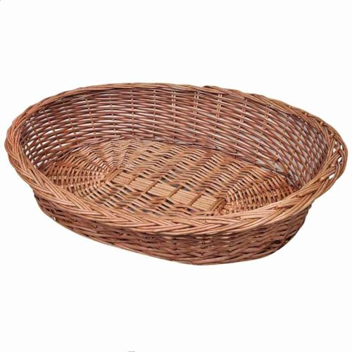 PHGTYUK Willow Dog Basket Pet Bed Natural 90 cm Comfortable Sleeping and Relaxing Place for Pets, Sturdy and Lightweight Wicker Design for Indoor Outdoor Use, Easy to Clean