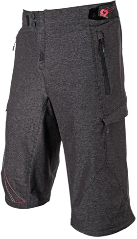 O'NEAL Tobanga Shorts I MTB Hose Herren kurz I MTB DH Downhill FR Freeride I Mountainbike Hose schnelltrocknend I Radlerhose mit viel Bewegungsfreiheit | Grau Rot | Größe 32