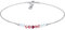 Elli Femme Bracelet de Cheville Perle Rose 925 Argent - 22cm