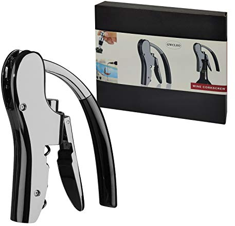 Tire-Bouchons, GWCLEO Luxe Compacte Ouvre-Bouteilles avec Coupe-Capsule Intégré, Ensembles d'accessoires pour vin avec Bouchon et Verseur pour vin, Tire Bouchon levier avec Boîte Cadeau Élégant