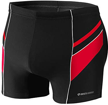 sesto senso Maillot de Bain Homme Boxer Trunks Shorts Pantalon Slips Natation de Sport BD 357 4XL Noir