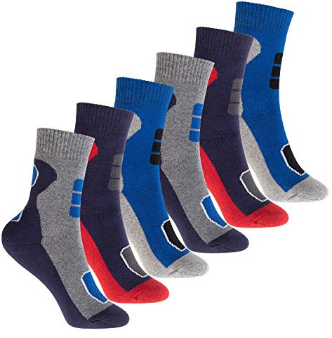 Footstar Calzini termici per bambini (6 paia) colorati invernali in spugna piena