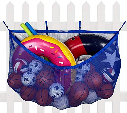 MESH TITAN Pool-Aufbewahrungs-Organizer (blau), 152.4 cm, robust, 13.6 kg, verstellbarer Anti-Aging-Abfalleimer zum Aufhängen, für Hinterhof, Schwimmer, Garage, aktualisiert für 2021