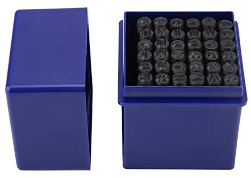 Schlagbuchstaben Schlagstempel 5mm 36tlg, Schlagzahlen und -buchstaben 0-9, A bis Z, und & Stempel Stanzwerkzeug Werkzeugsatz