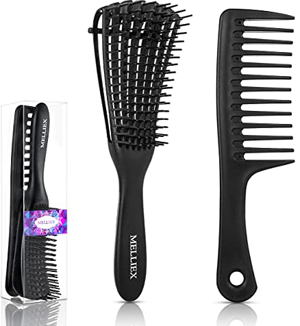 Entwirrbürste Haarbürste Extensions Haar Bürste Entwirrungsbürste mit Breiter Zahnkamm für Afro Locken Lange Nass Trocke Haare