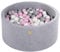 MEOWBABY Piscina de Bolas Velvet 90x40cm/300 Bolas ø 7cm para Bébé, Redonda Hecho en EU, Gris Claro: Rosa Pastel/Gris/Blanco